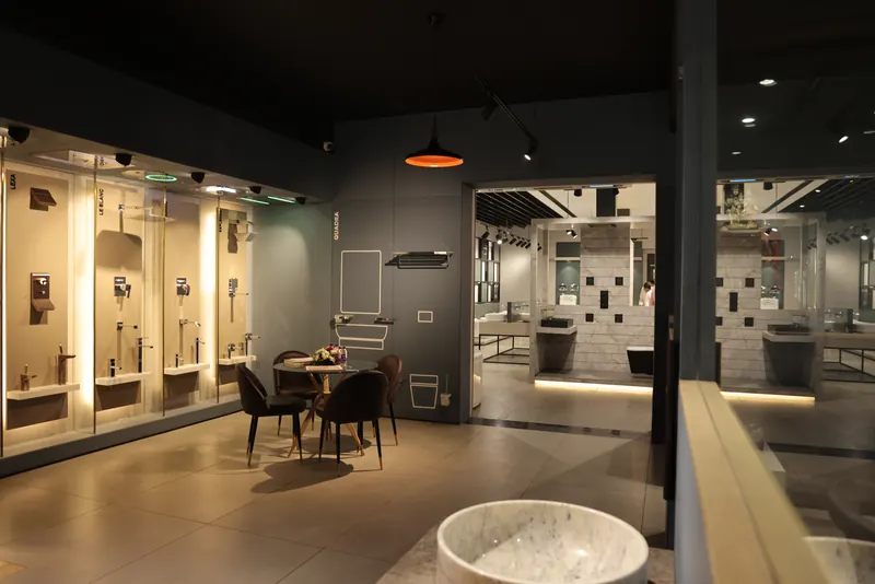 Bathroom fittings, taps and showers on display at BGH Bathinda