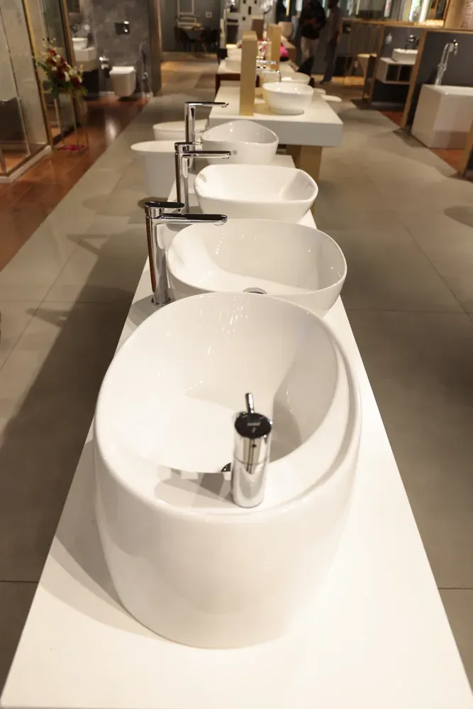 Designer washbasins on display at BGH
