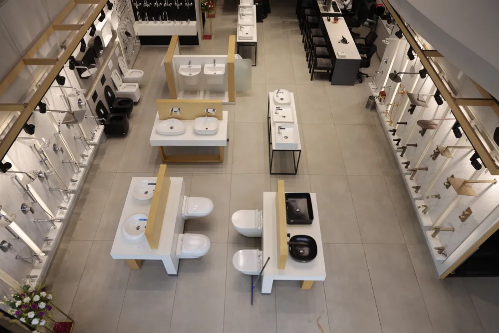 Rows of water closets and sanitaryware at BGH Bathinda