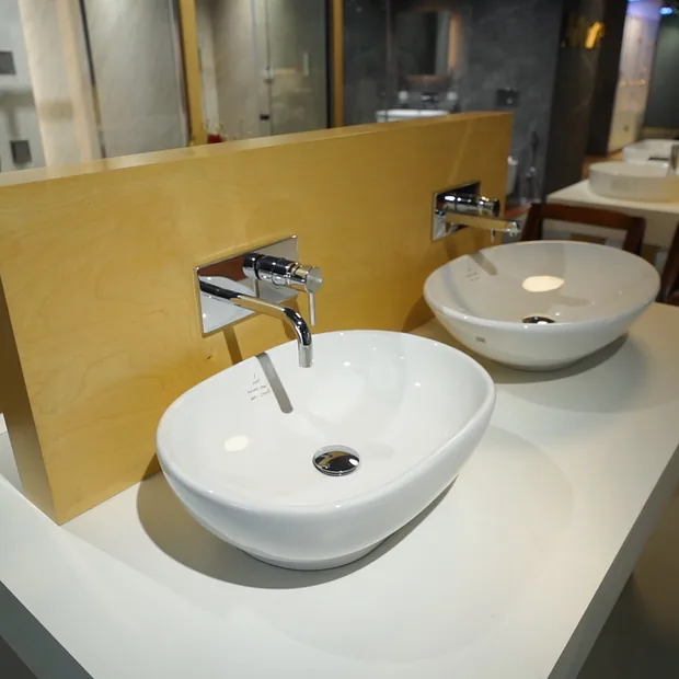 Minimalist white wash basin
